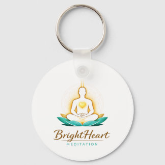 Porte-clés avec logo de méditation Brightheart