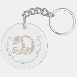 Porte-clés avec monogramme Dixie D nom et signific