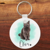 Porte-clés avec œuvre d'art de chat mignon – Cadea (Verso)