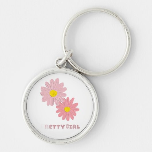 Porte-clés avec rose et jaune (Devant)