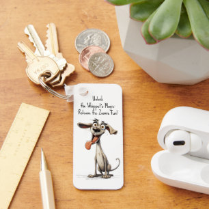Porte-clés Avec un texte personnalisé, 🐶whippet fou 🤪