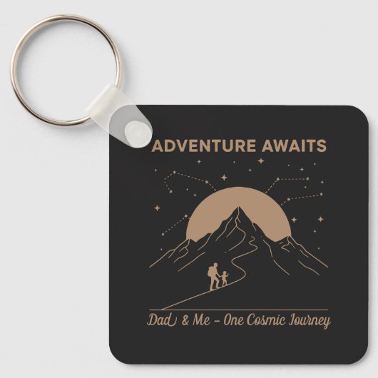 Porte-clés Aventure de papa et moi cosmique (Recto)