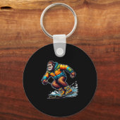 Porte-clés Aventure de ski Sasquatch Bigfoot Fun hiver (Recto)