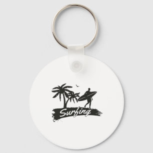 Porte-clés aventure de surf sac fourre-tout-palmier tropical