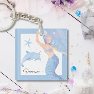 Porte-clés Aventure Fête de Sirène Bleu Ciel Pâle