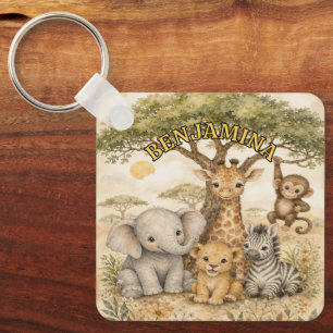 Porte-clés Aventure Safari Amis Animaux Inspirés de la Nature
