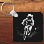 Porte-clés Aventure spatiale en vélo astronaute cosmique (Recto)