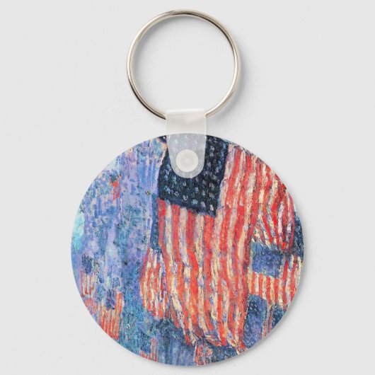 Porte-clés Avenue dans la pluie par Frederick Childe Hassam (Recto)