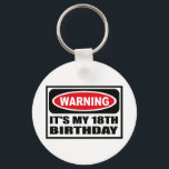 Porte-clés Avertissement C'EST MON 18E Porte - clé D'ANNIVERS<br><div class="desc">Avertissement C'EST MON 18E ANNIVERSAIRE Porte - clé vous pouvez customiser à www.WarningSignShirts.com et comporte un panneau rouge et noir d'avertissement et C'est MY 18E ANNIVERSAIRE en lettres noires en gras pour avertir le monde. Vous pouvez également customiser votre propre Porte - clé de signet d'avertissement avec le texte que...</div>