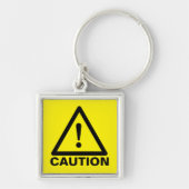 Porte-clés Avertissement dangereux signe de prudence jaune po (Devant)