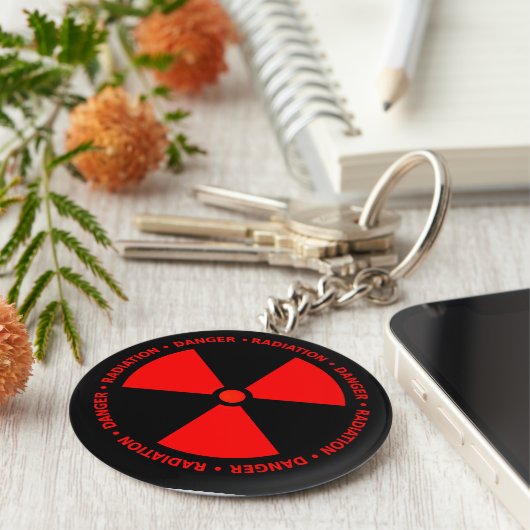 Porte-clés Avertissement de rayonnement rouge (Côté)