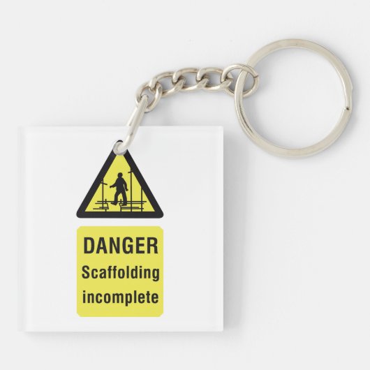 Porte-clés Avertissement de site incomplet de l'échafaudage d (Dos)