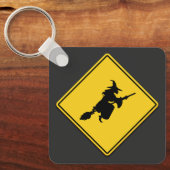 Porte-clés Avertissement de sorcière Halloween (Recto)