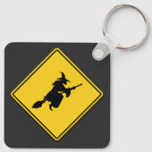 Porte-clés Avertissement de sorcière Halloween (Dos)