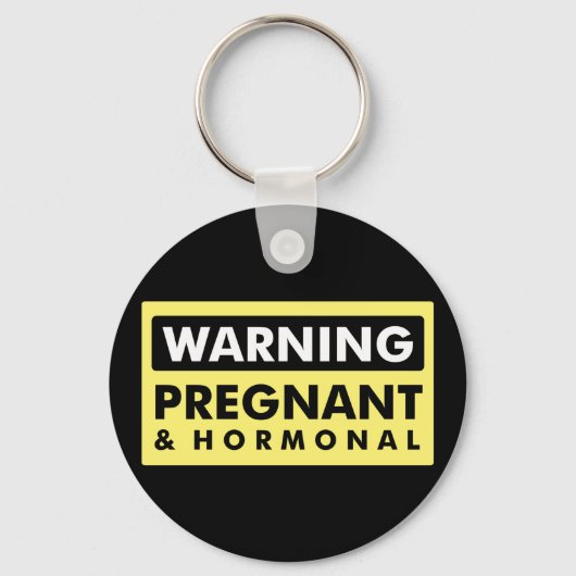 Porte-clés Avertissement : Enceinte et Hormonal (Recto)