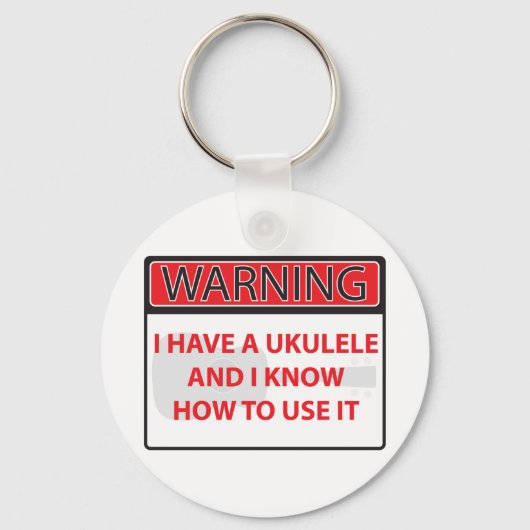 Porte-clés avertissement J'ai un ukulele 2000Avertissement J' (Recto)