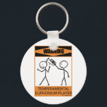Porte-clés Avertissement Joueur euphonique Temperamental<br><div class="desc">Attention! Joueur euphonique Temperamental ! J'ai entendu dire que les musiciens peuvent parfois être capricieux, mais je ne le crois pas. Connaissez-vous un musicien qui peut parfois être capricieux ? Si c'est le cas, vous pouvez obtenir ce design pour eux sur les tee - shirts, casquettes, tasses, affiches, autocollants, boutons...</div>