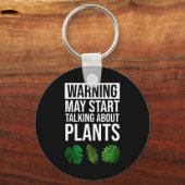 Porte-clés Avertissement - Peut Commencer À Parler De Plantes (Recto)