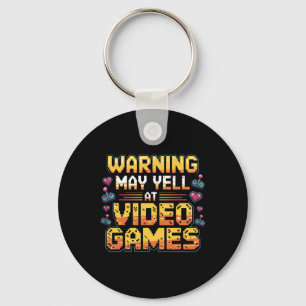 Porte-clés Avertissement Peut Crier Contre Les Jeux Vidéo Drô