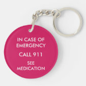 Porte-clés Avertissement sur l'allergie des enfants (Dos)