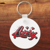Porte-clés Avery red Heart Graffiti (Recto)