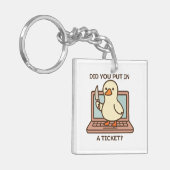 Porte-clés Avez-vous mis un ticket ? Canard (Devant gauche)