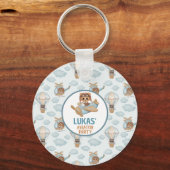 Porte-clés Aviator Party Bear Pastel Blue Anniversaire (Recto)