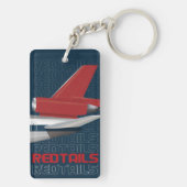Porte-clés avion à queue rouge (Dos)