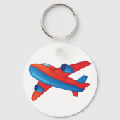 Porte-clés Avion à réaction coloré rouge et bleu (Verso)