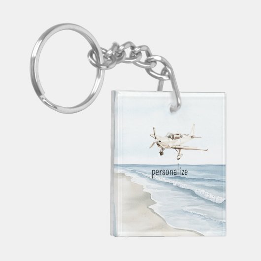 Porte-clés Avion bleu blanc (Devant gauche)