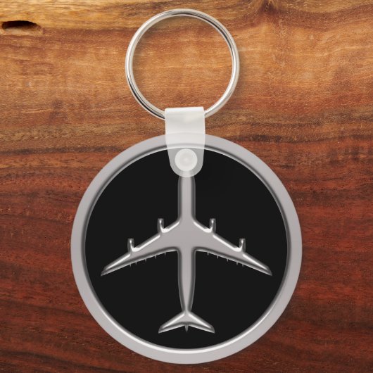 Porte-clés Avion Chrome Jet (Recto)
