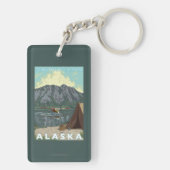 Porte-clés Avion de Bush et pêche - parc national de Denali, (Dos)