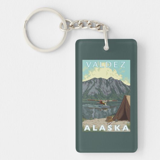 Porte-clés Avion de Bush et pêche - Valdez, Alaska (Devant)