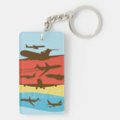 Porte-clés avion de ligne style milieu de siècle d (Dos)
