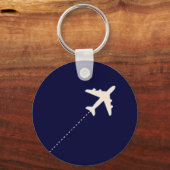 Porte-clés avion de voyage avec ligne pointillée (Recto)
