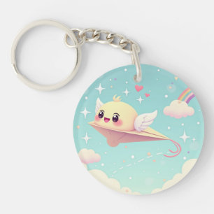Porte-clés avion en papier Kawaii