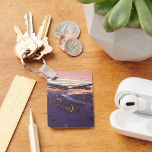 Porte-clés Avion vintage sur la rivière Hudson, New York City