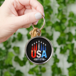 Porte-clés Avions de chasse du 4 juillet Usa Patriotique