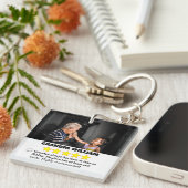 Porte-clés Avis de grand-père 5 étoiles avec photo (Devant Droit)