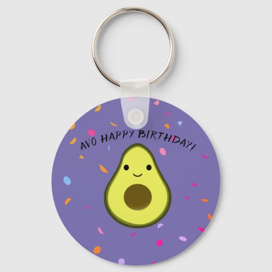 Porte-clés Avo Joyeux Anniversaire Cute Avocado Anniversaire (Recto)