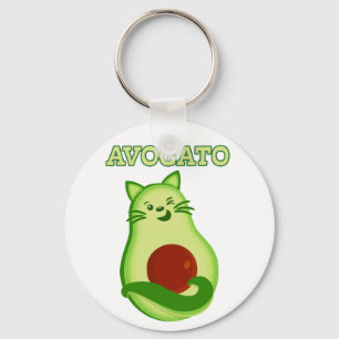 Porte-clés Avocado Keto Kitty Chat En Train De Vous Éclater