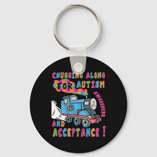 Porte-clés Avocat Acceptation Train Puzzle Cool Autisme Aware (Recto)