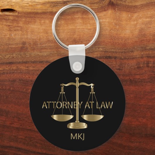 Porte-clés Avocat - Noir et Or (Recto)