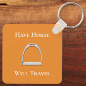 Porte-clés "Avoir Cheval Voyage" Fer d'Eau Orange (Verso)