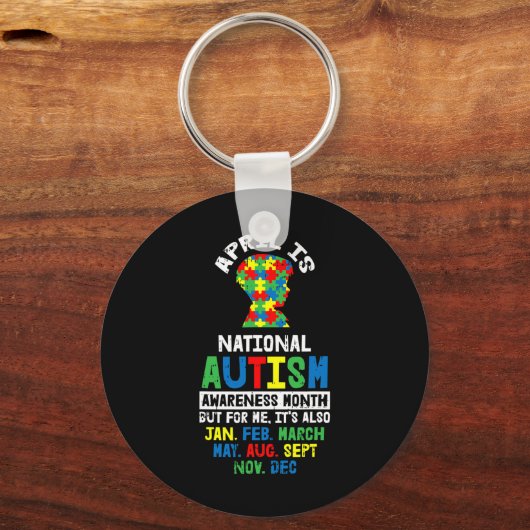 Porte-clés Avril Cadeaux De Sensibilisation sur l'autisme Pou (Recto)