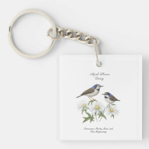 Porte-clés Avril Mois de naissance Fleur Daisy Chéri Annivers