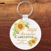 Porte-clés Awesome aidant Floral Sunflower Appréciation (Recto)