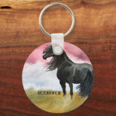 Porte-clés Awesome Horse aquarelle ornement (Recto)