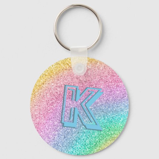Porte-clés Awesome Pastel Parties scintillant Girly Monogramm (Recto)