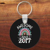 Porte-clés Awesome Since 2017 8th Birthday Rainbow Born In 20 (Recto)